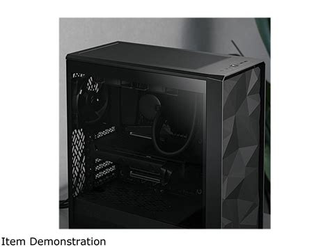 Fractal Design Meshify 2 Compact Lite Black TG High-Airflow Light Tinted Tempered Glass Window ...