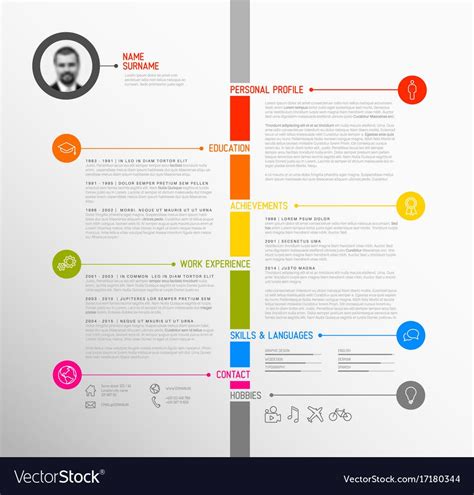 Timeline Resume Template Vector Download - Riset