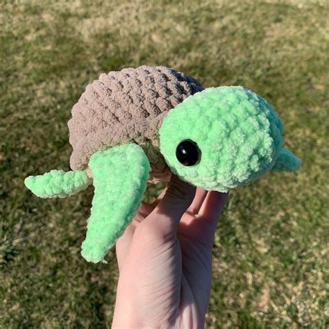 Turtle Stuffed Animal Crochet Turtle Plush Toy Handmade Stuffy - Etsy