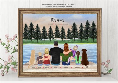 PERSONALIZED FAMILY PORTRAIT With Pets Family and Dog Portrait - Etsy