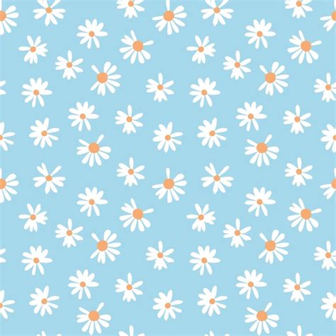 Premium Vector | Daisy flower vector pattern illusration floral background