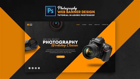 How to Design Photography Classes Web Banner | Adobe Photoshop Tutorial | Speed Art | Grafix ...