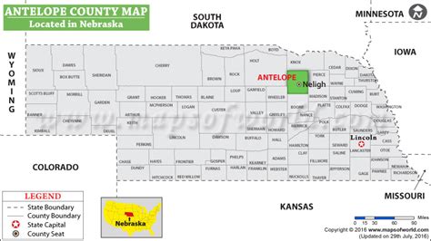 Antelope County Map, Nebraska