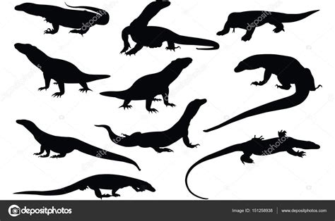 Komodo Dragon Silhouette vector illustration Stock Vector by ©thesilhouettequeenshop 151258938