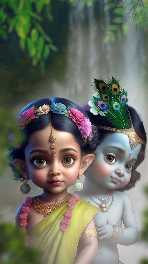 Radha Krishna Hd Wallpaper Baby Hình Nền Radha Krishna Dễ Thương