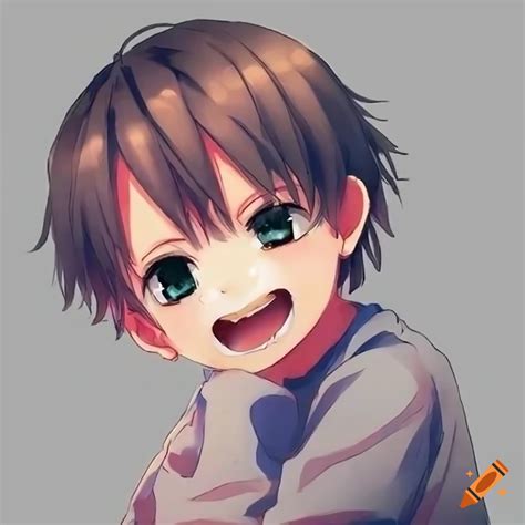 Cute anime child laughing and crying on Craiyon