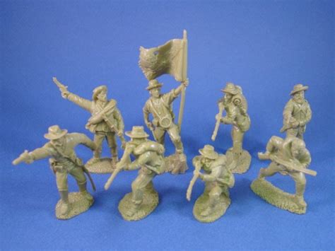 Civil War Toy Soldiers 54mm Confederate Infantry Set Cast in Butternut