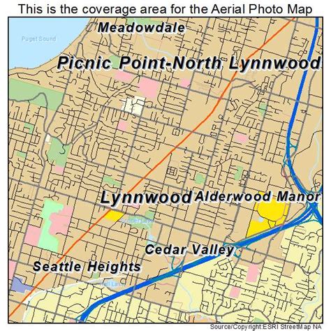 Aerial Photography Map of Lynnwood, WA Washington