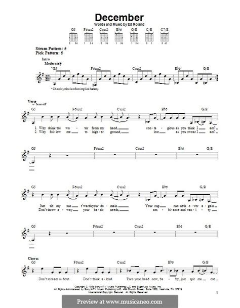 December (Collective Soul) by E. Roland - sheet music on MusicaNeo