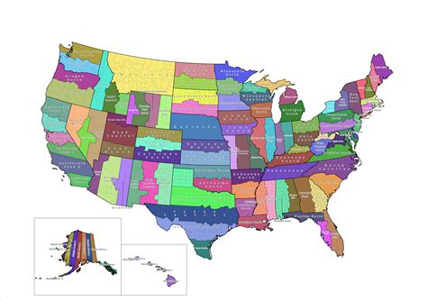 US State Plane Coordinate System Map. [10200x7200][OC][x-post from r/gis] : MapPorn