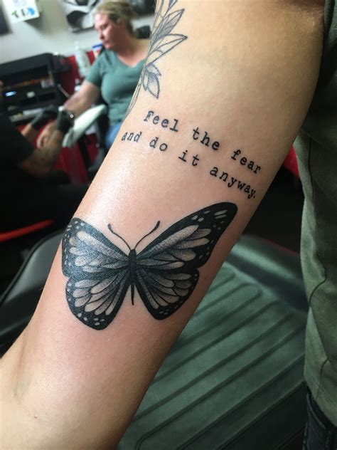 Butterfly and quote tattoo Arm tattoo | Butterfly quote tattoo, Tattoo quotes for women, Tattoo ...