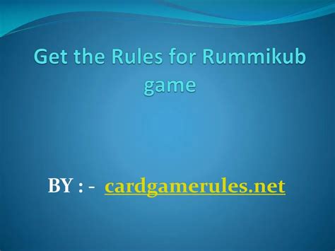 Official Rummikub Game Rules Printable