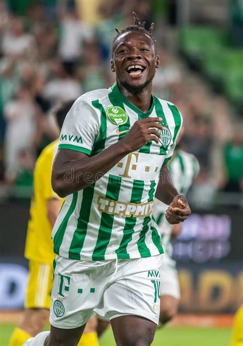 Ferencvaros Striker Fortune Bassey Celebrating His Goal in UEFA ...