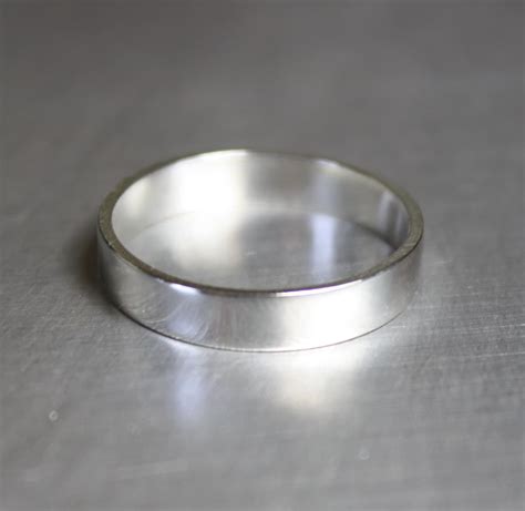 Simple Ring Plain Silver Ring Silver Band by JenniferWoodJewelry