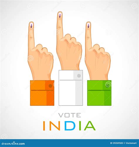 Hand With Voting Sign Of India Stock Vector - Illustration of ...