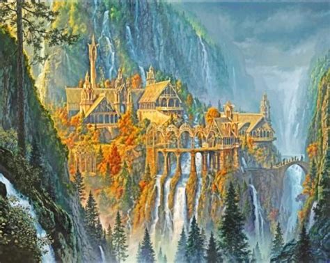 Rivendell Lord The Rings - Paint By Numbers - Num Paint Kit