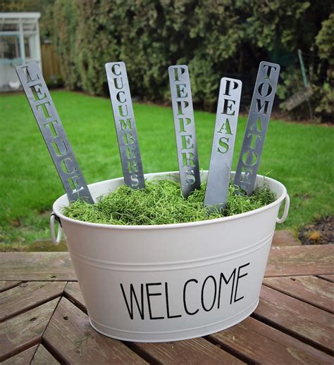 Set of Metal Garden Markers Plant Stakes Herb Markers - Etsy