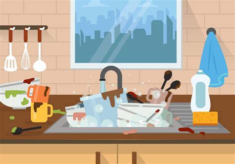 Dirty Dishes Illustration 124812 Vector Art at Vecteezy