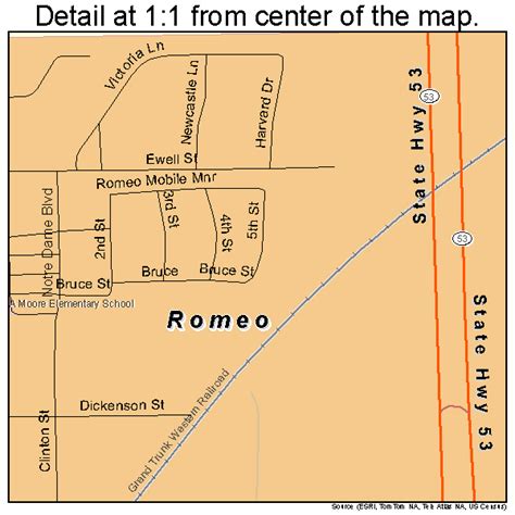 Romeo Michigan Street Map 2669400