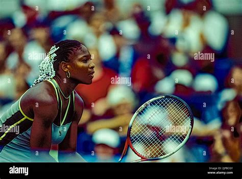 Serena Williams (USA) competing at the 1999 US Open Tennis Stock Photo ...