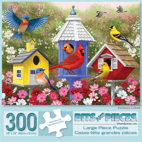 Bits and Pieces - 300 Large Piece Jigsaw Puzzle - Primary Colors - Bir | I Love Puzzles