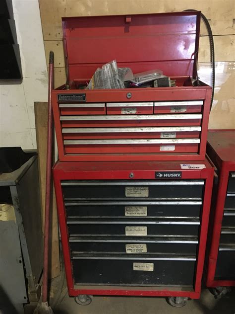 2 PCS. ROLLING TOOL CABINET SET WITH CONTENTS - HUSKY BOTTOM WITH INTERNATIONAL TOP - Able Auctions