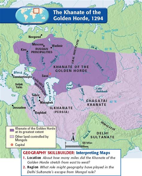 The Khanate of the Golden Horde, 1294 | Map, European map, World history