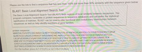 BLAST: Basic Local Alignment Search Tool The Basic | Chegg.com