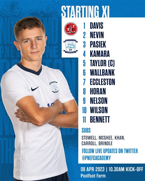 PNE Academy on Twitter: "📋 TEAM NEWS: How #PNEU19 line up away at Fleetwood this morning! #pnefc ...