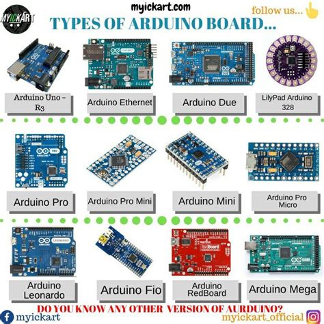 Types of arduino board | Arduino board, Arduino, Lilypad arduino