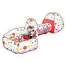 Amazon.com: EocuSun Polka Dot 3 in 1 Folding Kids Play Tent with Tunnel, Ball Pit and Zippered ...