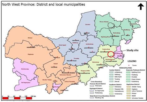 Map indicating the study site in the North West Province of South ...