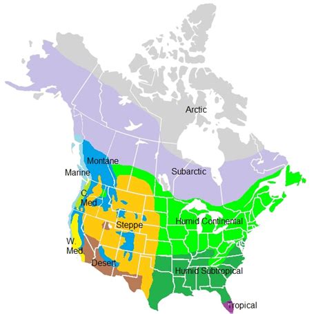 Climate Map Of North America - Map Of Western Hemisphere