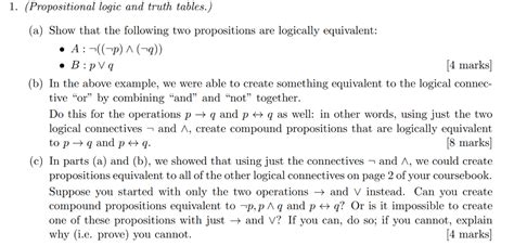 Solved (Propositional logic and truth tables.,) (a) Show | Chegg.com