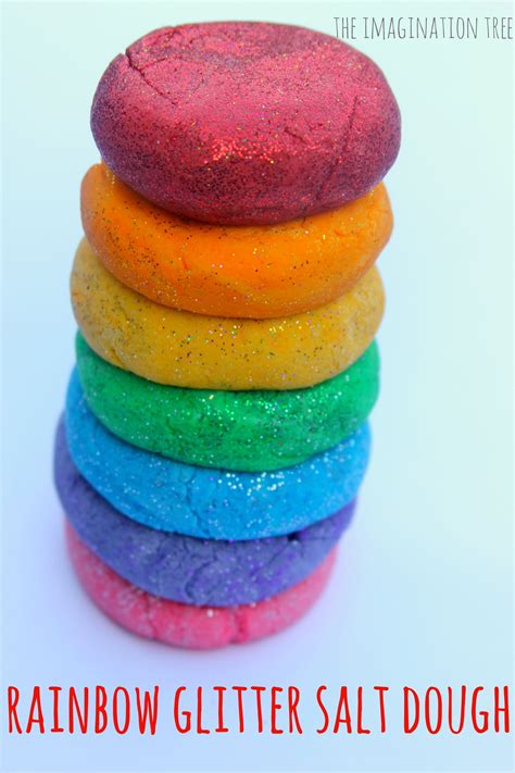 Rainbow Glitter Salt Dough - The Imagination Tree