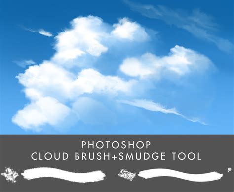 Photoshop cloud brush + smudge tool