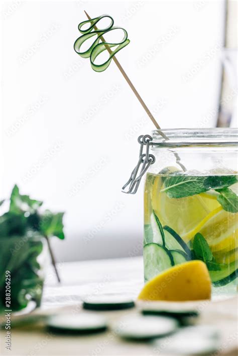 Cucumber water Stock Photo | Adobe Stock