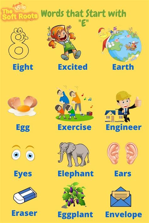 Positive Words that Start with E | Vocabulary Words For Kids Easy ...