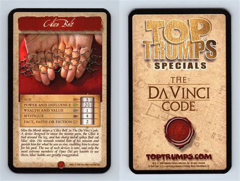 Cilice Belt - The Da Vinci Code 2006 Top Trumps Specials Card