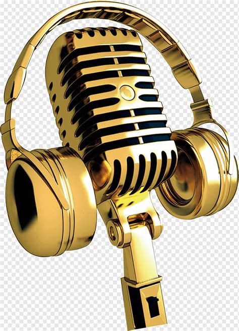 Golden microphone, golden, decoration, microphone png | PNGWing