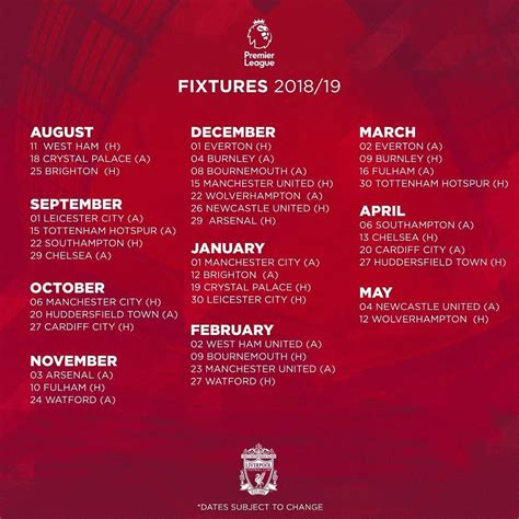 Liverpool Fc December Fixtures