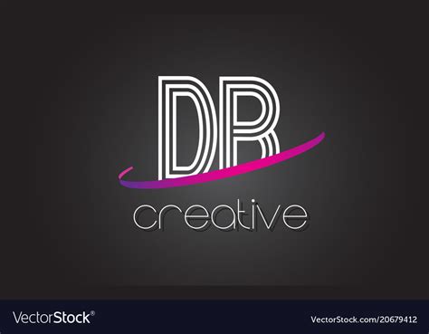 Db d b letter logo with lines design and purple Vector Image