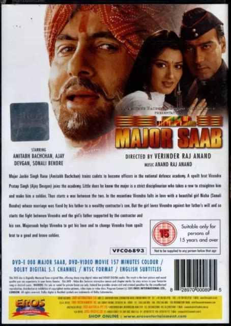 MAJOR SAAB - DVD EROS BOLLYWOOD - Amitabh Bachchan, Ajay Devgan, Sonali Bendre. EUR 47,27 ...