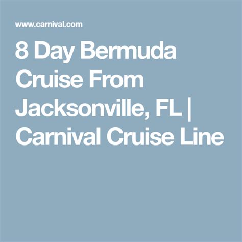 8 Day Bermuda Cruise From Jacksonville, FL | Carnival Cruise Line | Carnival cruise line ...