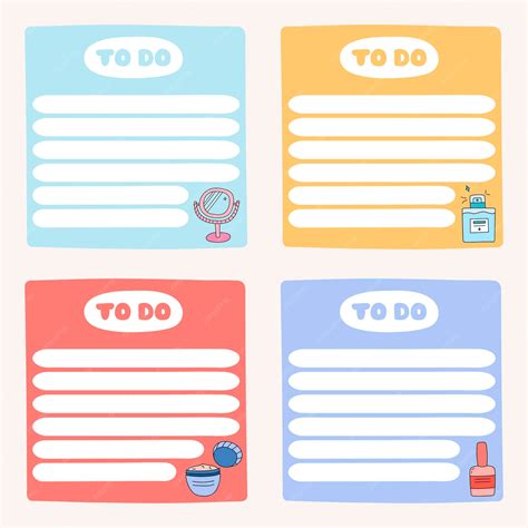 Premium Vector | Cute planner templates with illustrations for notes ideas plans keeping track ...