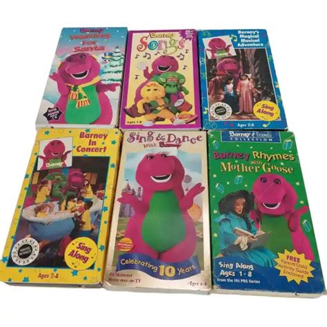 BARNEY VHS LOT Of 6 Musical, Sing and Dance, Mother Goose, Concert, Santa, Songs £38.35 ...