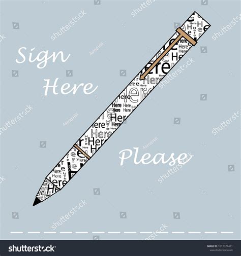 Sign Here Please Vector Illustration White Stock Vector (Royalty Free ...