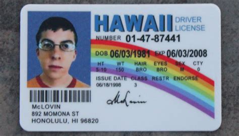 Superbad Mclovin ID Hawaii Drivers License 3 Inch Vinyl - Etsy Singapore