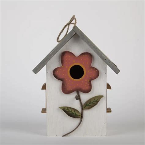 Wooden Home Hanging Bird House Outdoor Garden Patio Decorative Resin ...