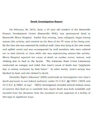 FREE 7+ Death Investigation Report Samples in PDF